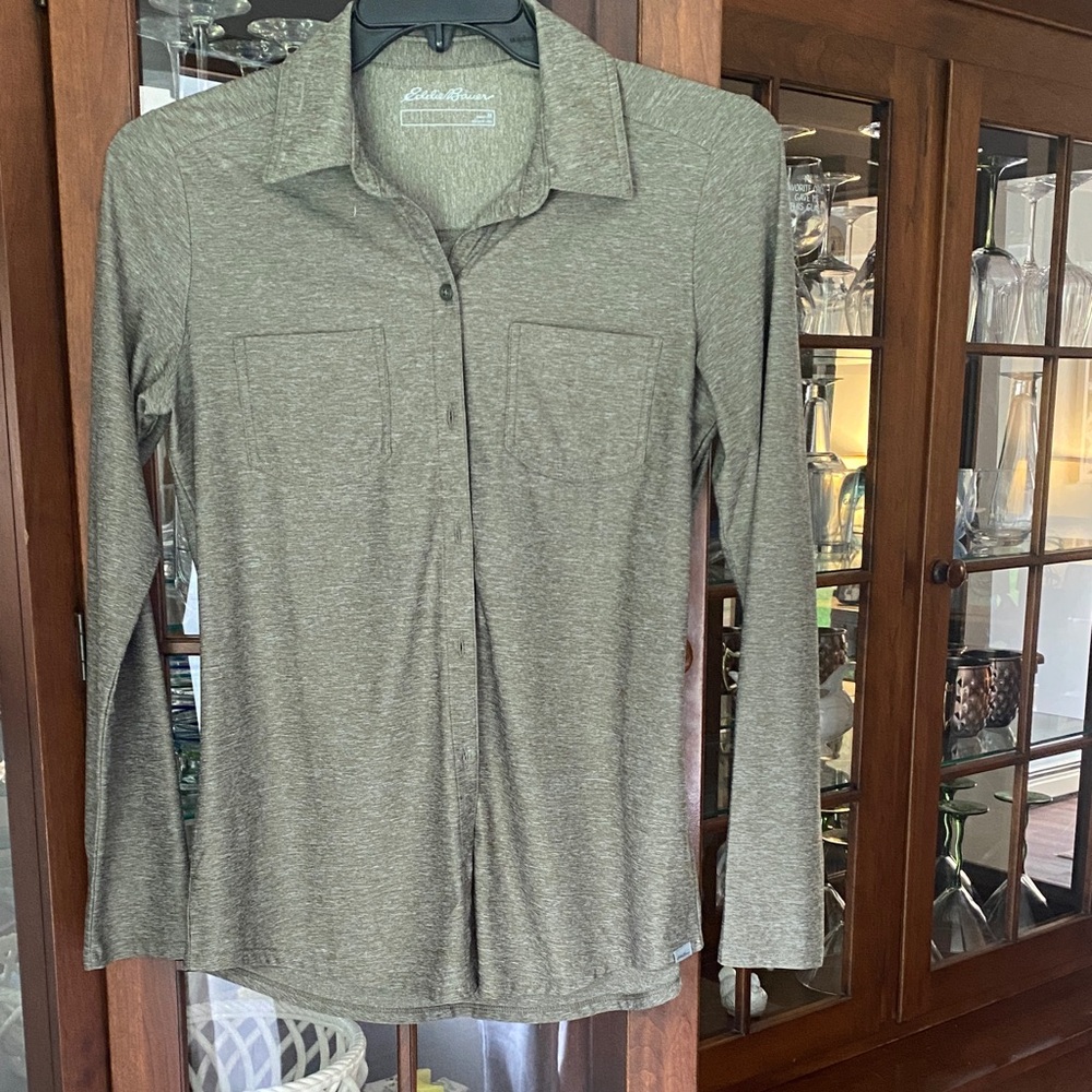 Eddie Bauer Sage Green Button-Up Shirt